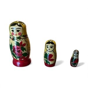 Russian Nesting Dolls Three Wooden Dolls Matryoshka Doll